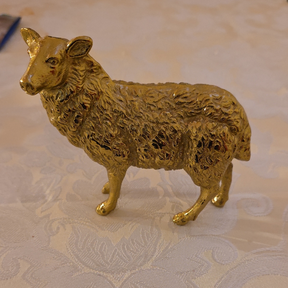 Gold Sheep Figurine